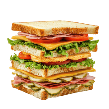 Tall sandwich isolate on transparency background png