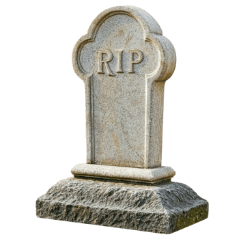 RIP Headstone isolate on transparency background png