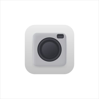 Icon of photo application in gray color with gradient for mobile phone. vector
