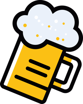 Beer icon with a cloud in the middle png