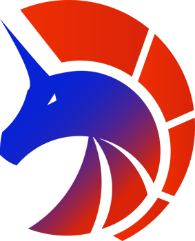 The logo for the team is a blue and red horse png