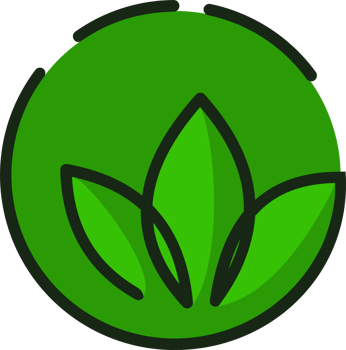 A green leaf icon in a circle png