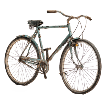 Broken bike isolate on transparency background png