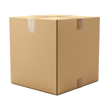 3D Cardboard box side view isolate on transparency background png