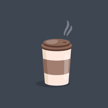 coffee paper cup in flat design. vector