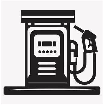 High Quality Station Gas Pump Silhouette vector