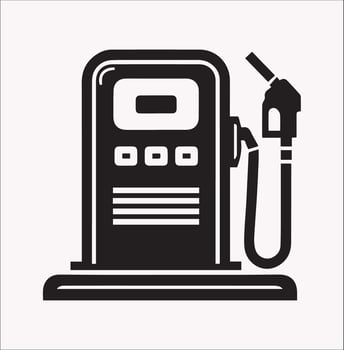Clean Silhouette of Gas Pump Icon for Stations vector