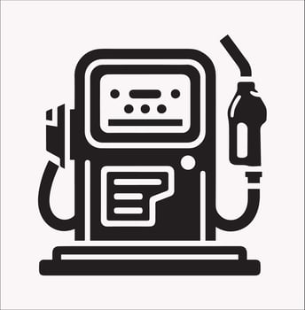 Outline Silhouette of Station Gas Pump Icon vector
