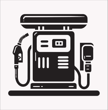 Minimalist Station Gas Pump Icon Silhouette Design vector