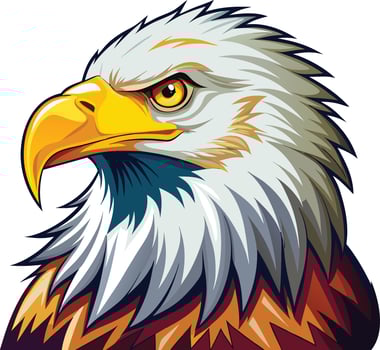Eagle mascot sticker design vector