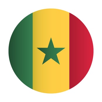 Senegal national flag. Circle badge vector