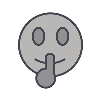 Shushing Face Icon Design vector