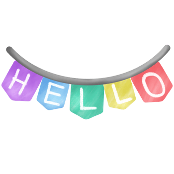 minimal rainbow flag with word HELLO png