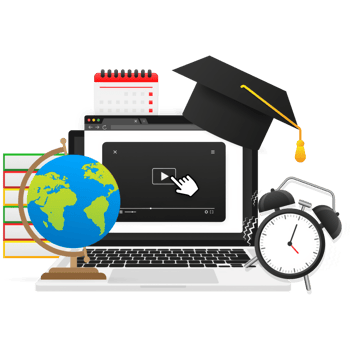Online education, online study concept. Computer technology flat illustration. Abstract illustration png