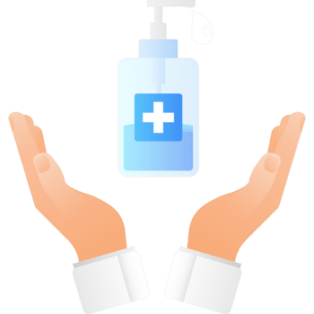 Disinfection sanitizer on transparent background. 3d illustration. png