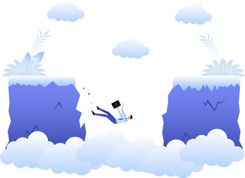People and chasm. Man falling down png