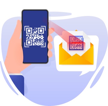 Scan code on smartphone. Bar code png