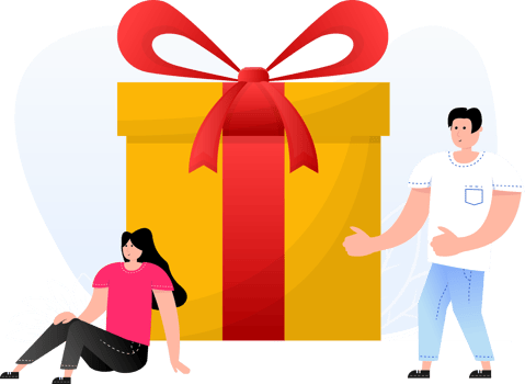 Prizes box and people png