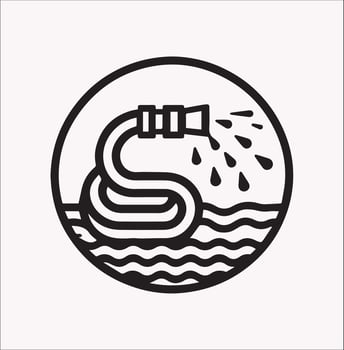 Pool Hose Line Icon Silhouette Perfect for White Backgrounds vector