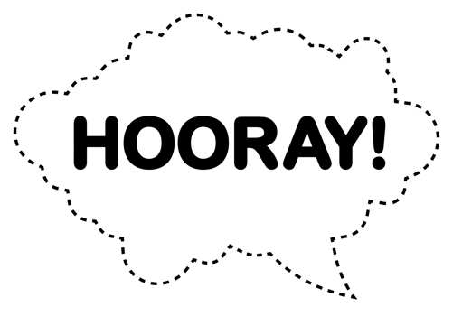 Yellow hooray speech bubble icon symbol. Web design. Sticker design. png