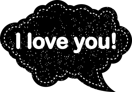 Black i love you speech bubble icon symbol. Web design. Sticker design. png