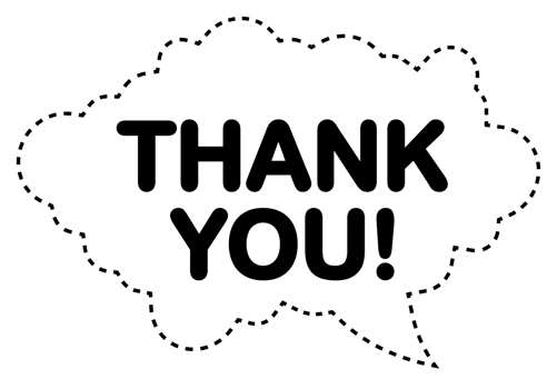 Thank You white speech bubble on yellow background. illustration png