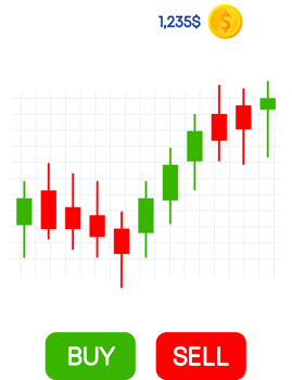 Stock online trading. Technical analysis candlestick chart. Stock exchanges index png