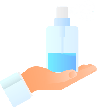 Disinfection sanitizer on transparent background. 3d illustration. png
