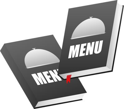 Menu book. Recipe book icon, Fork and knife. illustration. png