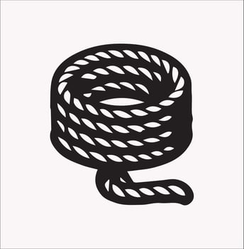 Simple Rope Silhouette Icon on White Background vector