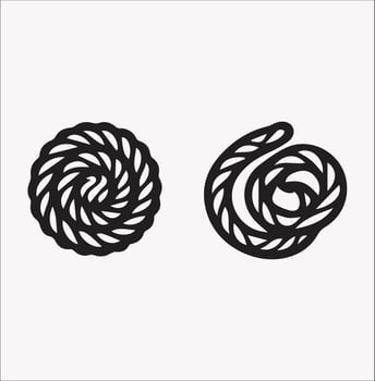 Rope Design Icon Silhouette on Clean White Canvas vector