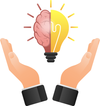 Idea brain. Creative thinking. Idea, solution. Positive, motivation. png