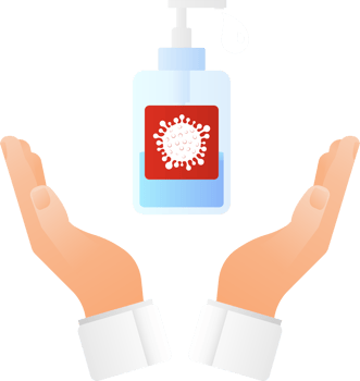 Disinfection sanitizer on transparent background. 3d illustration. png