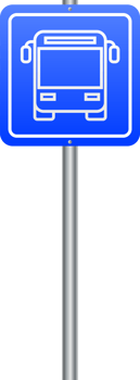 Bus stop sign. Simple transportation sign. Tourist bus. illustration. png