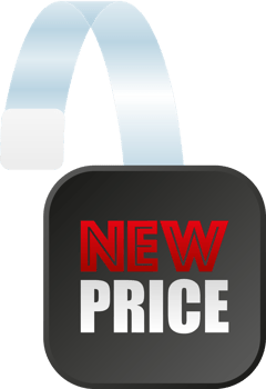 New Price tag. Advertising sale wobbler. Discount promotion. illustration png