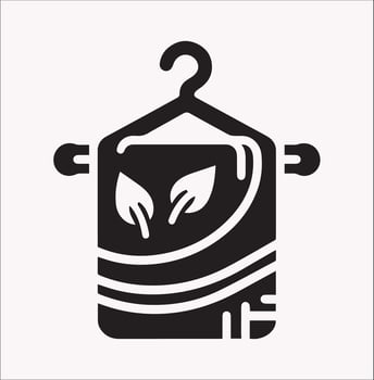 Hanging Towel Icon Silhouette on White Background vector