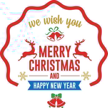 Merry Christmas and happy new year lettering background vector
