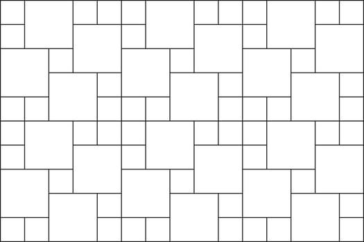 Multi pinwheel tile pattern. Sidewalk texture. Kitchen backsplash mosaic surface. Bathroom, shower or toilet floor decoration. Stone or ceramic brick wall background vector