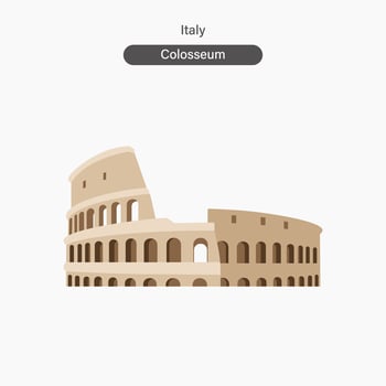 Italy, Colosseum landmark vector