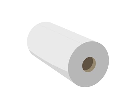 Textile roll icon. Paper tube illustration design for kitchen cleaning towel, carpet, scroll whatman, fabric. vector