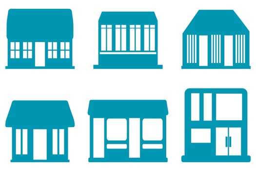 House building icon set design vector
