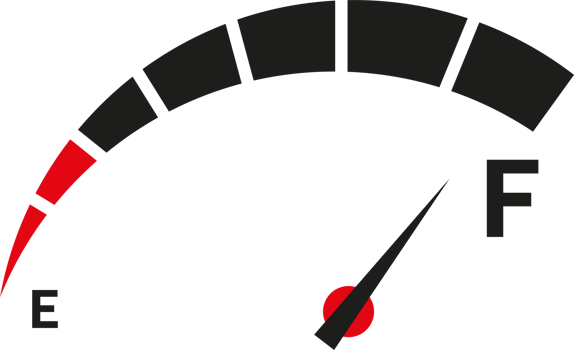 Fuel gauge. Full tank. Car dashboard. Flat style illustration png
