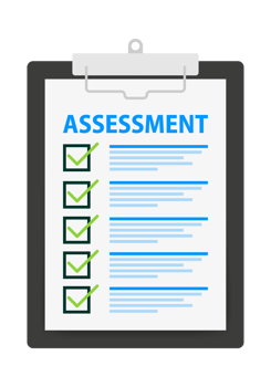 Clipboard checklist with assessment. Assessment and marketing. illustration. png