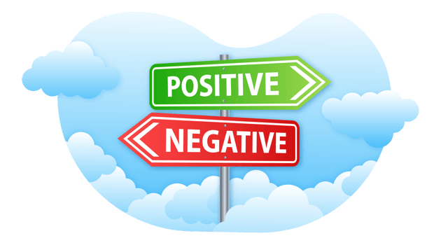 Positive and Negative road sign. illustration. png