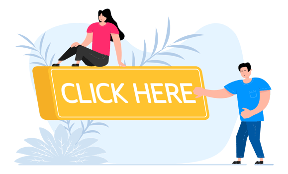 People press button with text click here. Click button for app and web design. png