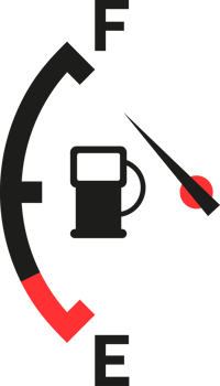 Car fuel tank indicator with gas. Gauge of fuel. Dial of measurement, level, control power. png