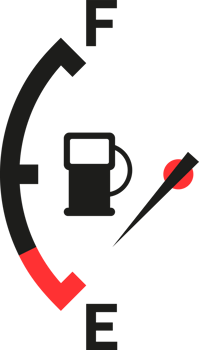 Car fuel tank indicator with gas. Gauge of fuel. Dial of measurement, level, control power. png