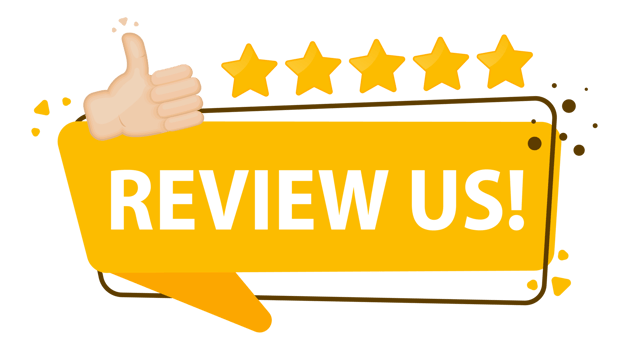 Review us. User rating label. Review and rate us stars png
