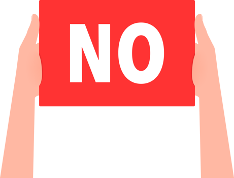 Hand holding placard with space for text yes no png