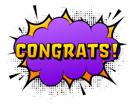 Speech bubble for comic text congrats. Cartoon comic sign. Effects explosion. png